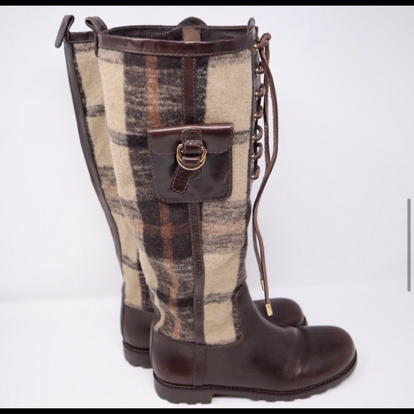 Tory Burch flannel and leather boots. EUC - Picture 7 of 15